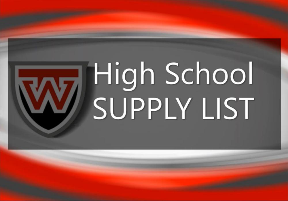 High School Supply List