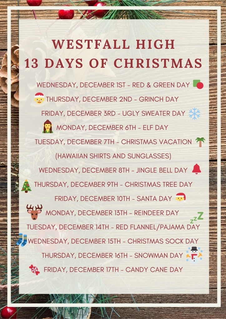 13 days of Christmas