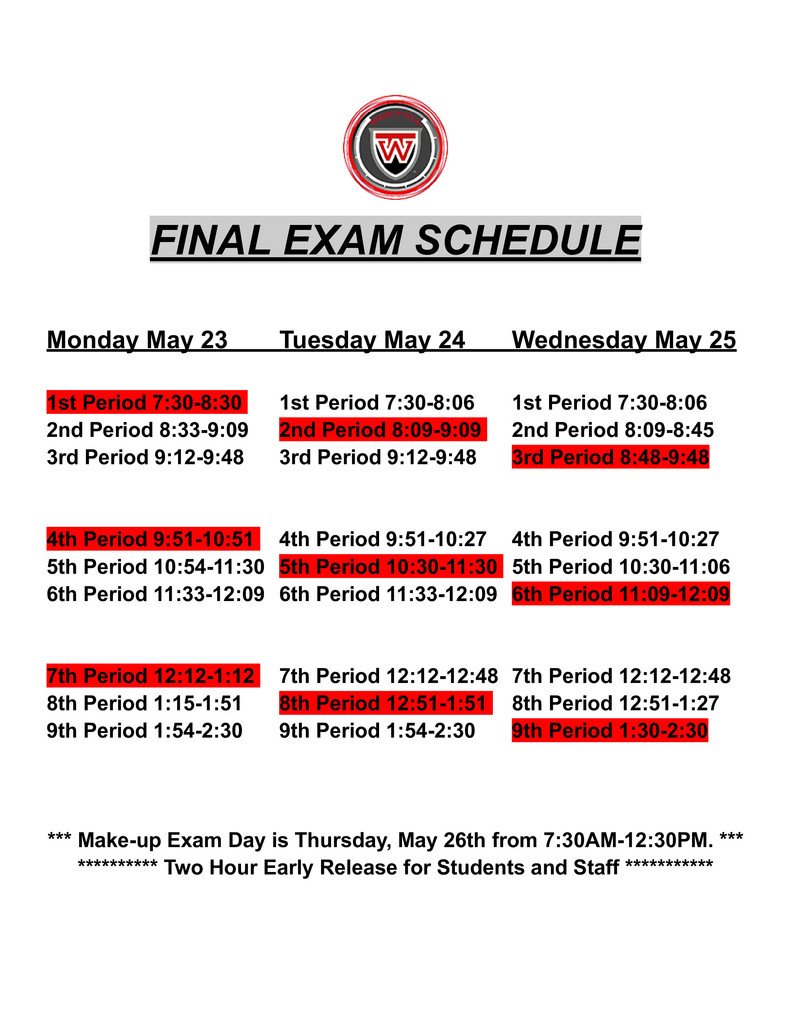 Final Exam Schedule