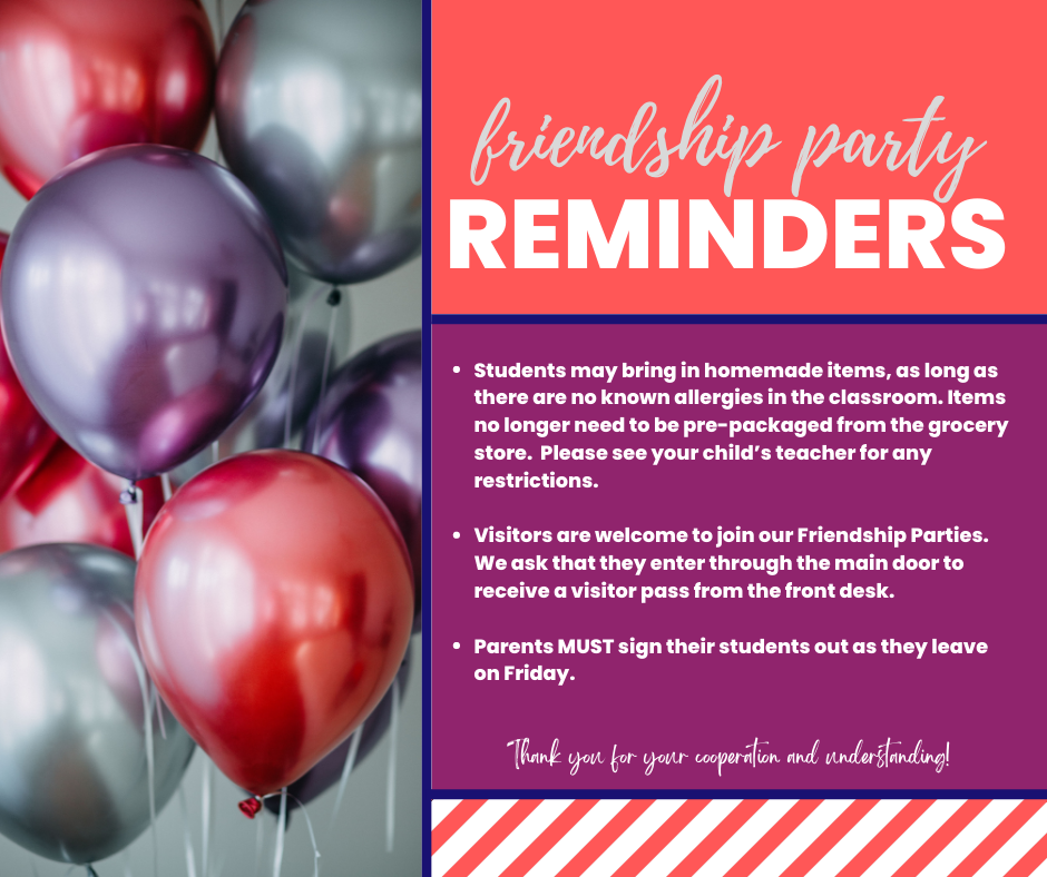 Friendship Party Reminders