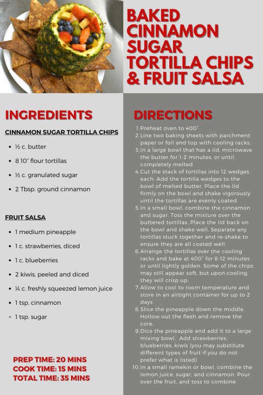 RECIPE: Baked Cinnamon Sugar Tortilla Chips & Fruit Salsa